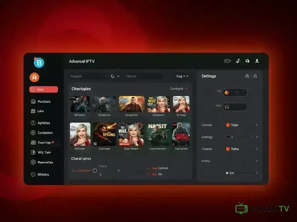 Dashboard showing HuluxTV advanced features