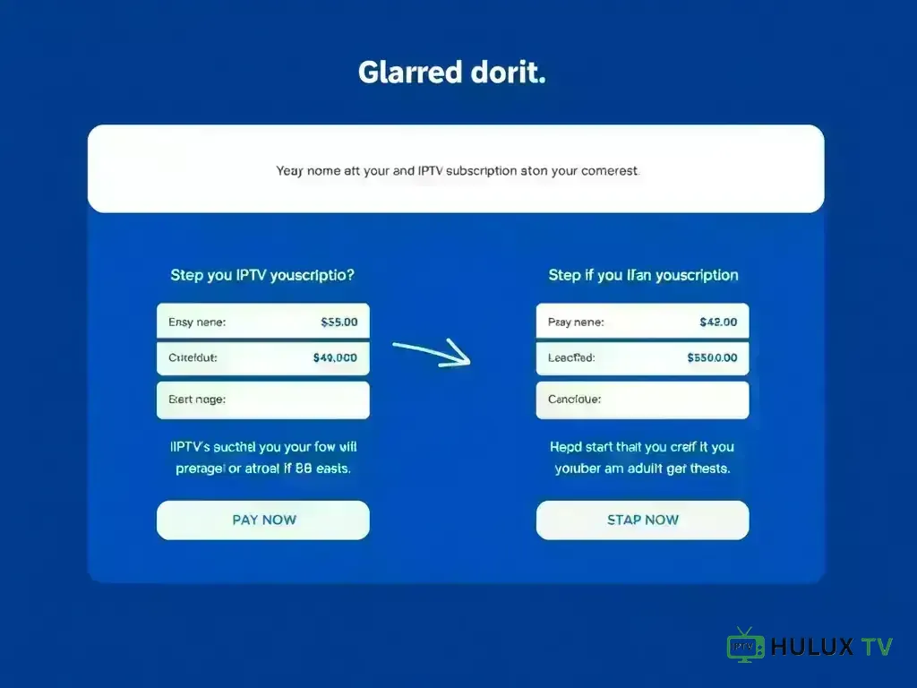 Step-by-step checkout process for HuluxTV payment