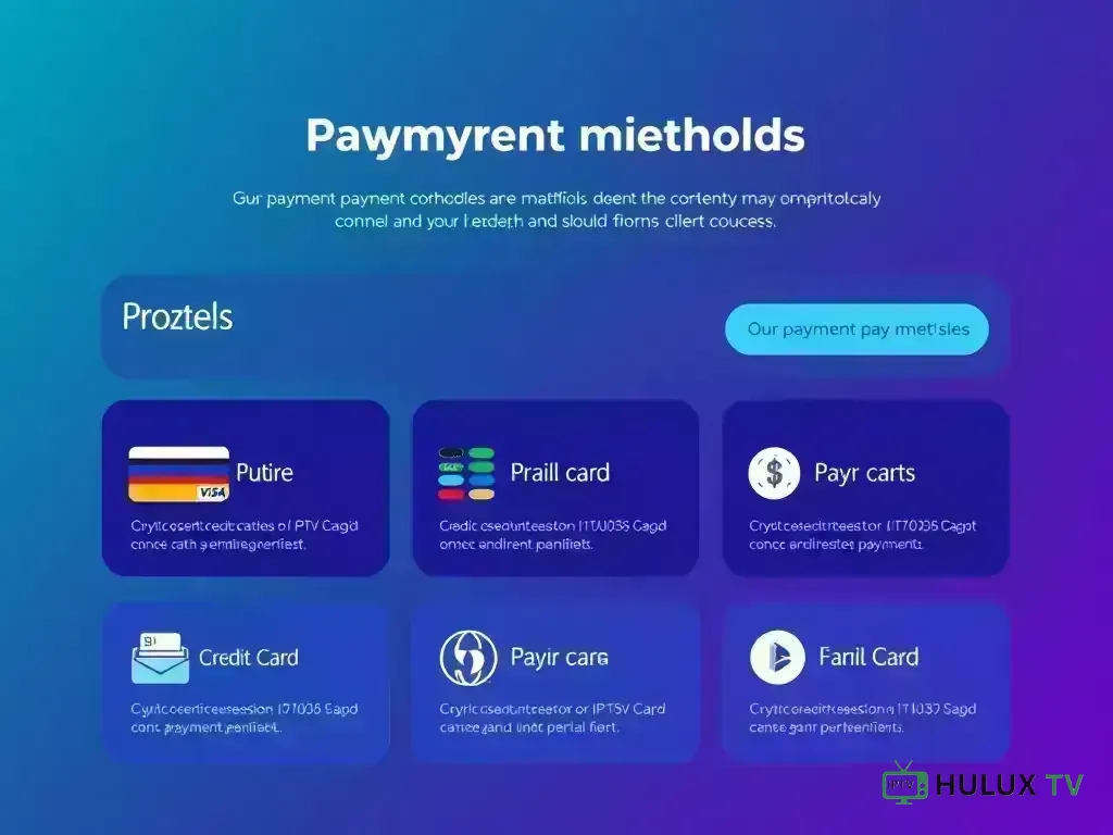 Overview of available payment methods for HuluxTV